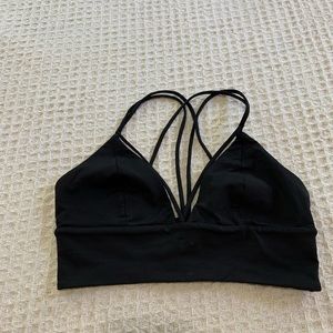 Lululemon black sports bra with strap details